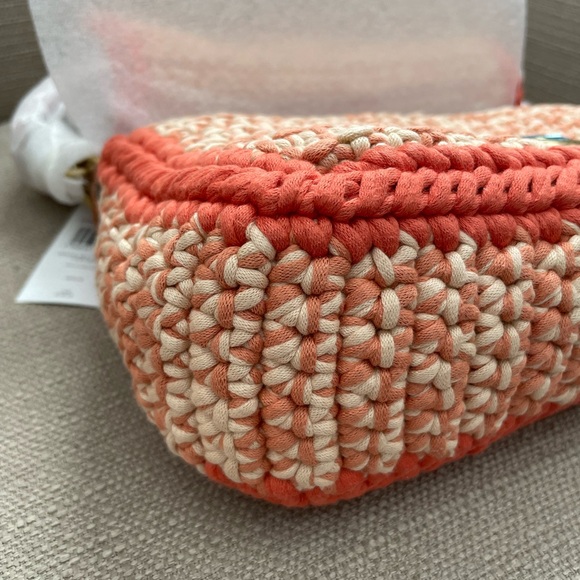 Coach Soft Tabby Shoulder Bag With Crochet in Faded Orange Multi New - Picture 6 of 15